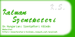 kalman szentpeteri business card