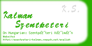 kalman szentpeteri business card